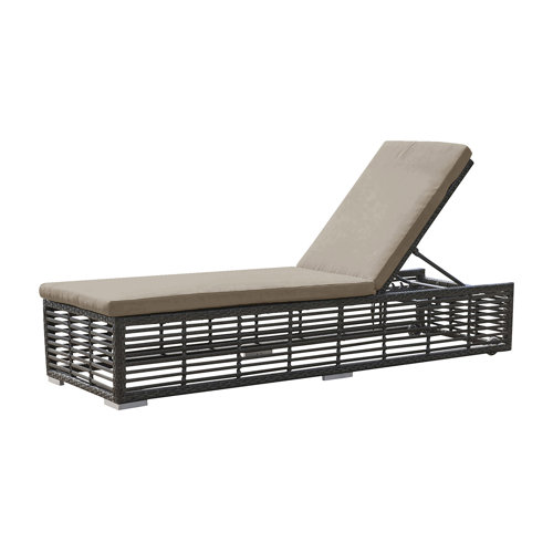 Panama Jack Graphite Outdoor Metal Chaise Lounge with Cushions